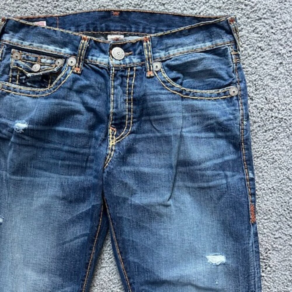 True Religion Vintage Ricky Super T Jeans - Men's 34x33 -Thick Stitch, USA - EUC - Picture 2 of 16
